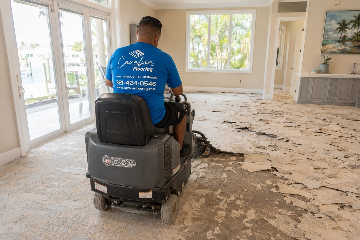 Cavalieri Flooring floor removal Orlando FL tile demo machine disposal