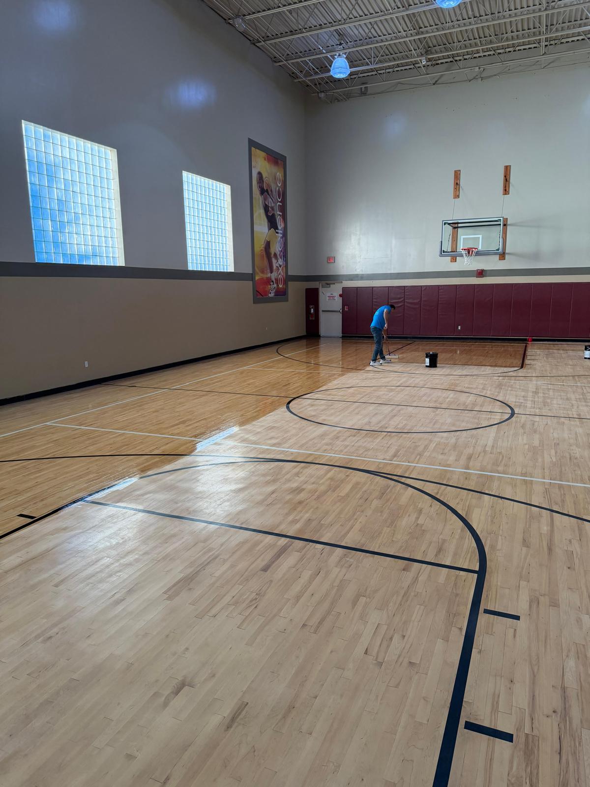 LA Fitness athletic hardwood refinish
