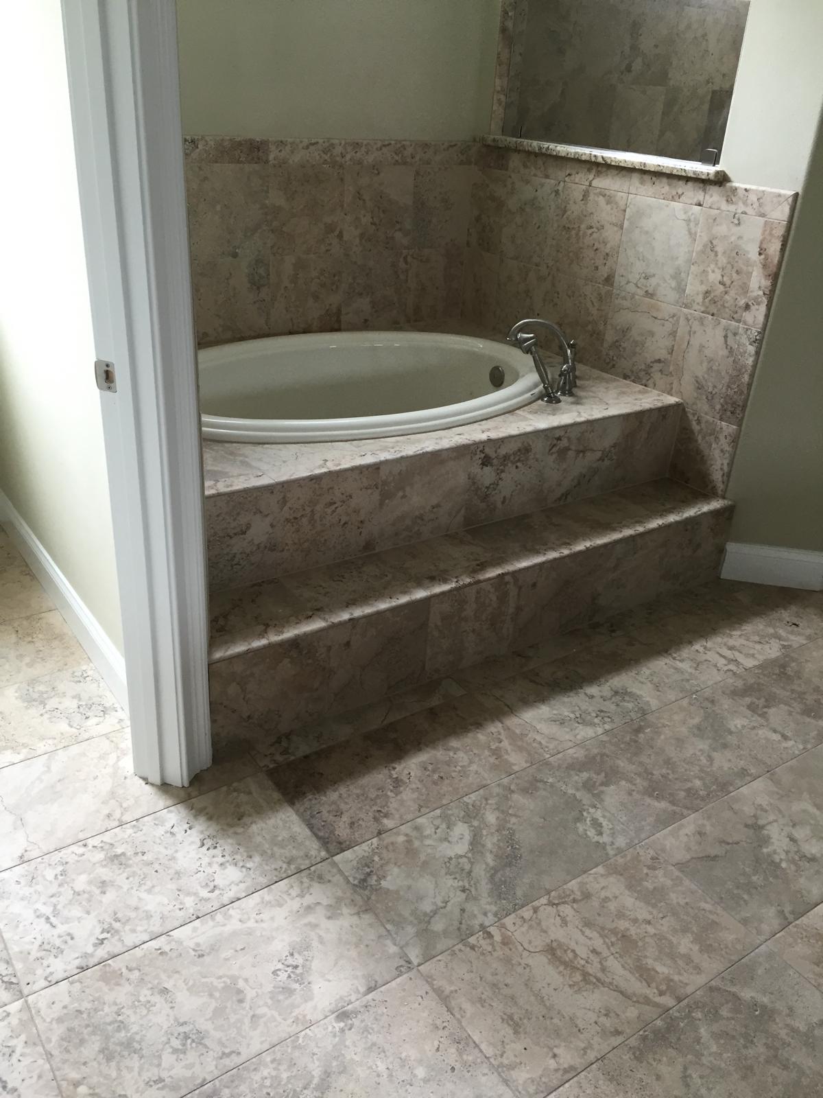 Bathroom tile floor detail