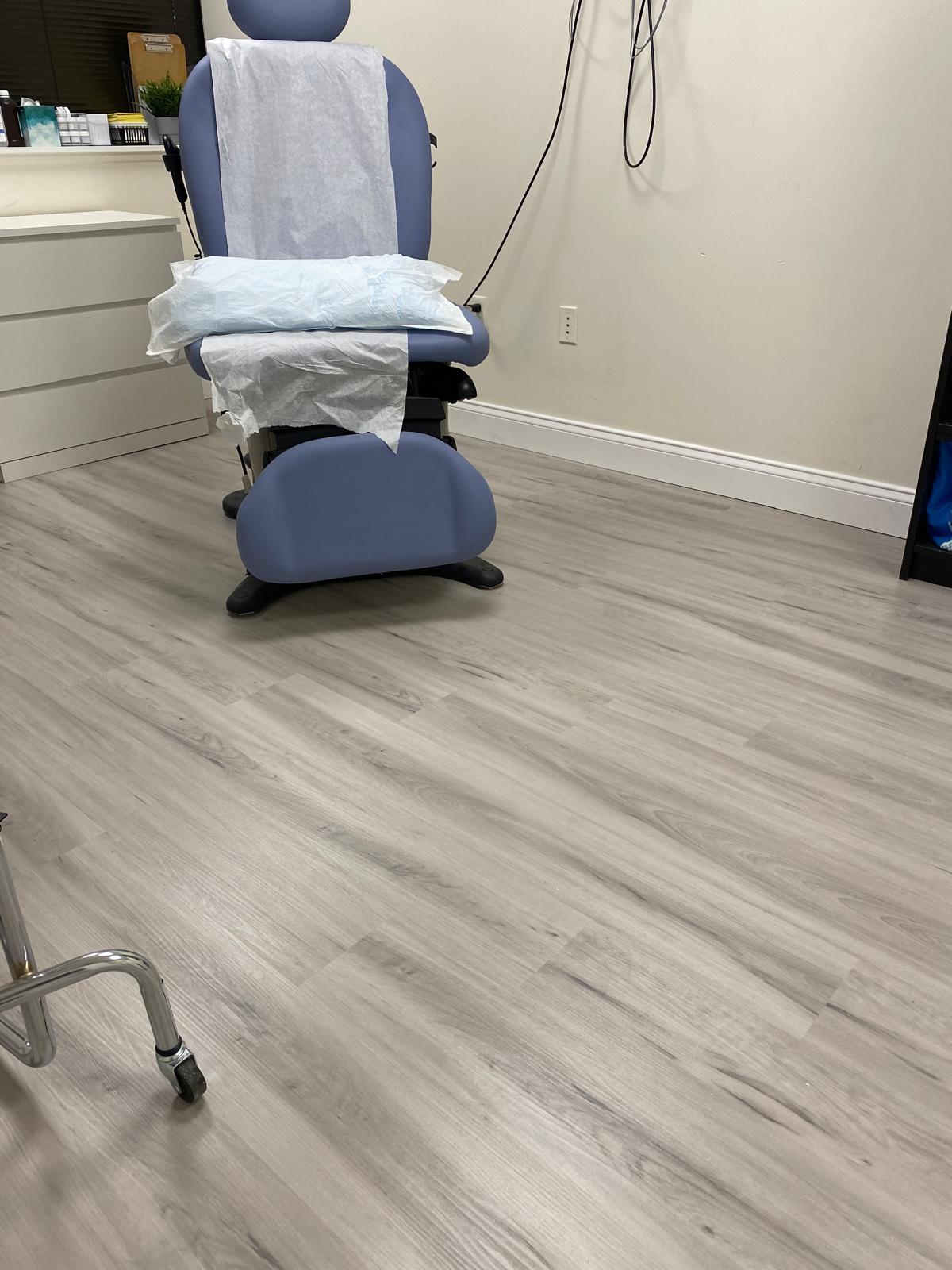 Dental office vinyl floor hallway
