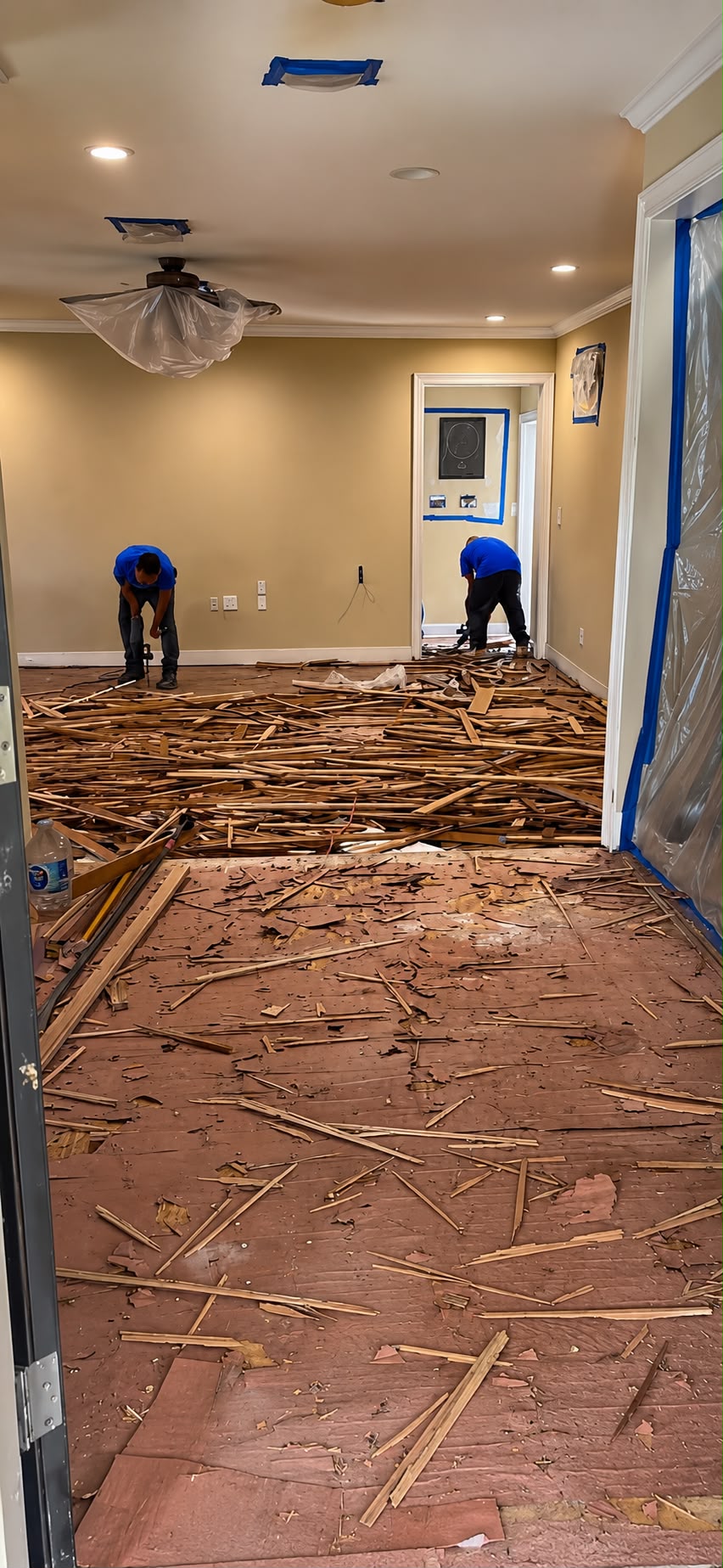 Nail-down hardwood flooring removal and demo, Orlando FL