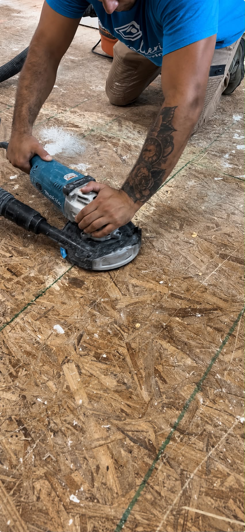 Plywood subfloor preparation before hardwood installation, Orlando FL