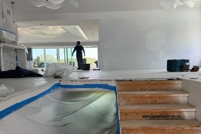 Interior protection during tile demolition in Orlando