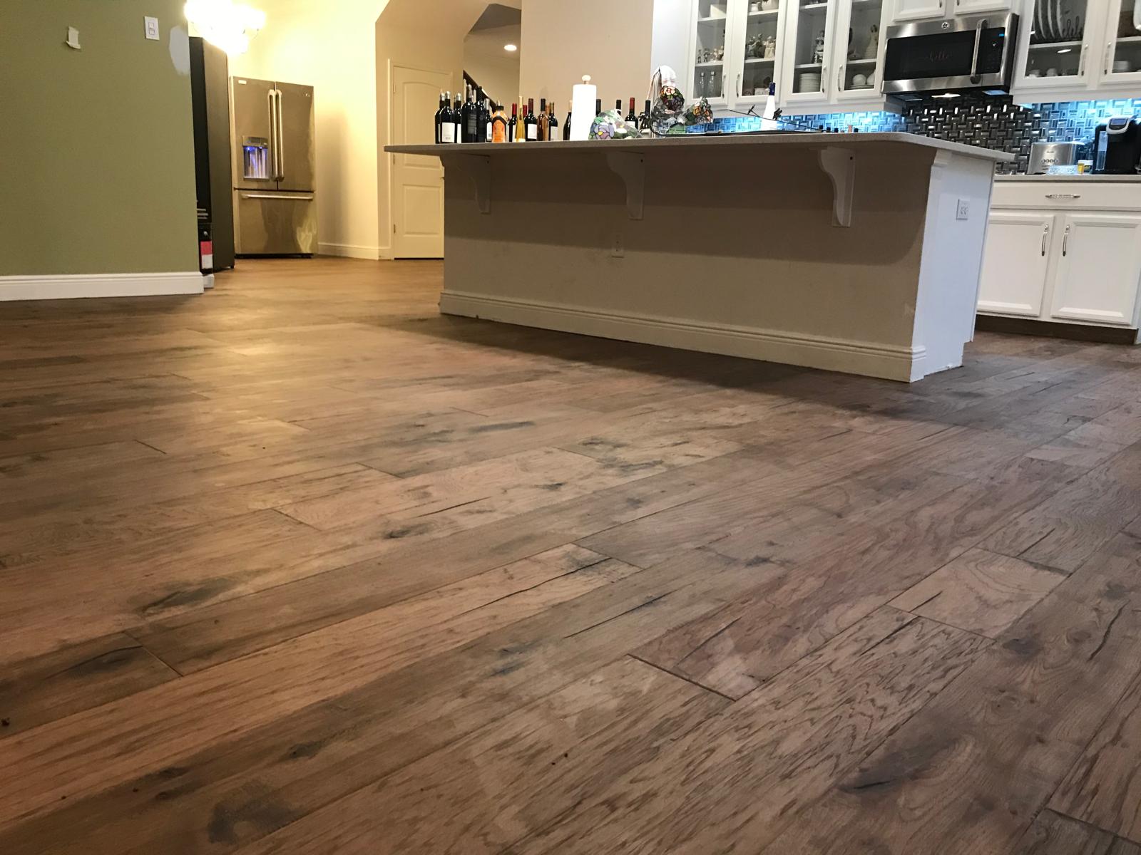 Dark walnut hardwood open plan living room Dark walnut hardwood open plan living room