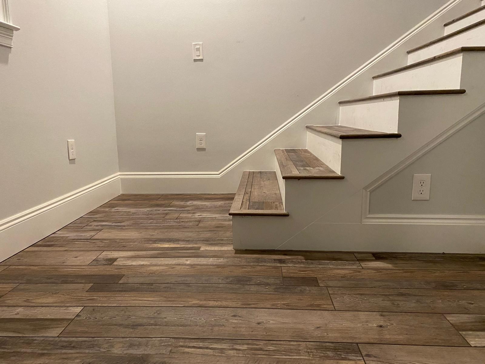 Stair installation landing view Stair installation landing view