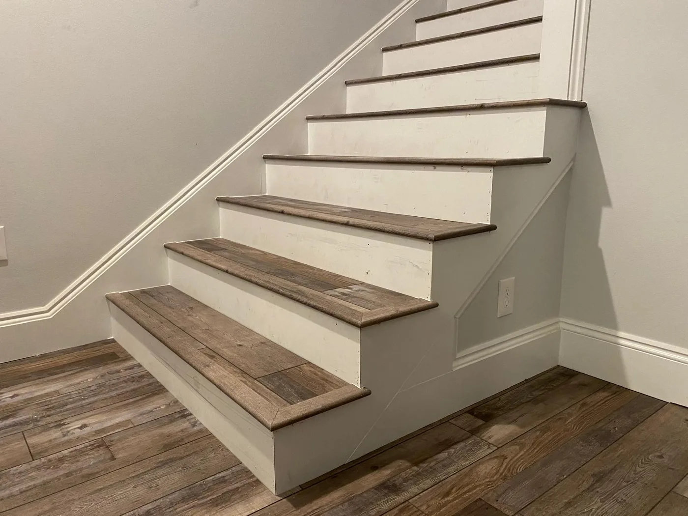 LVP stair tread installation detail