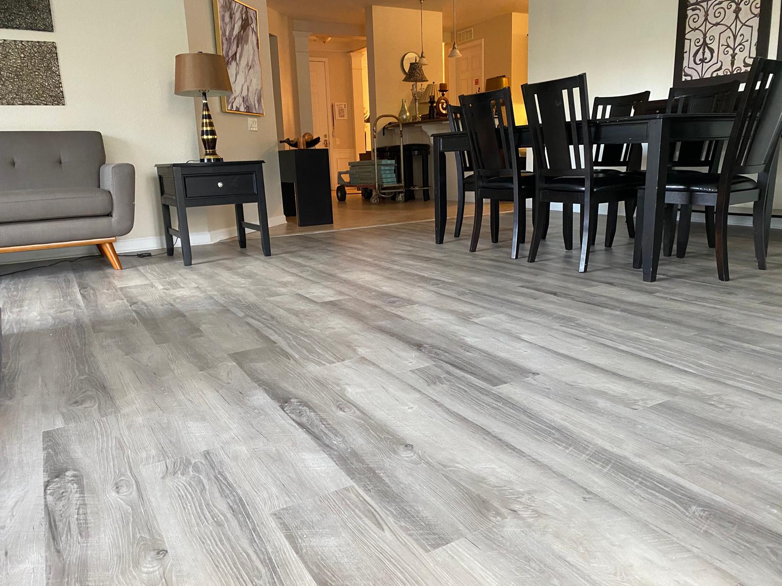 Vista Cay living and dining LVP installation