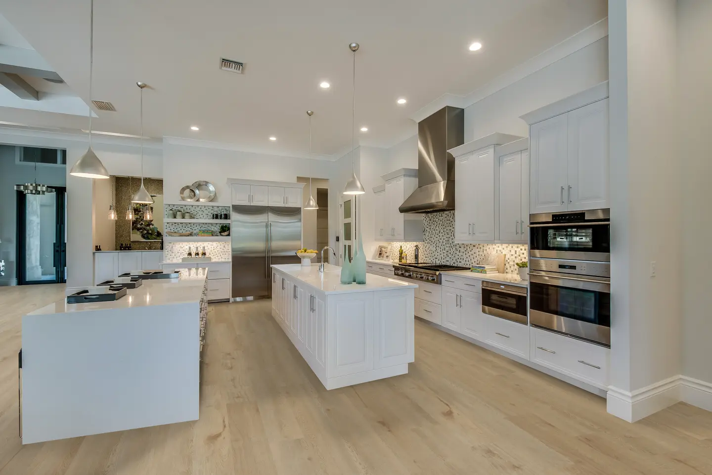 Cypress Preserve luxury vinyl plank in an Orlando interior — warm wood-look LVP demonstrating natural plank length variation