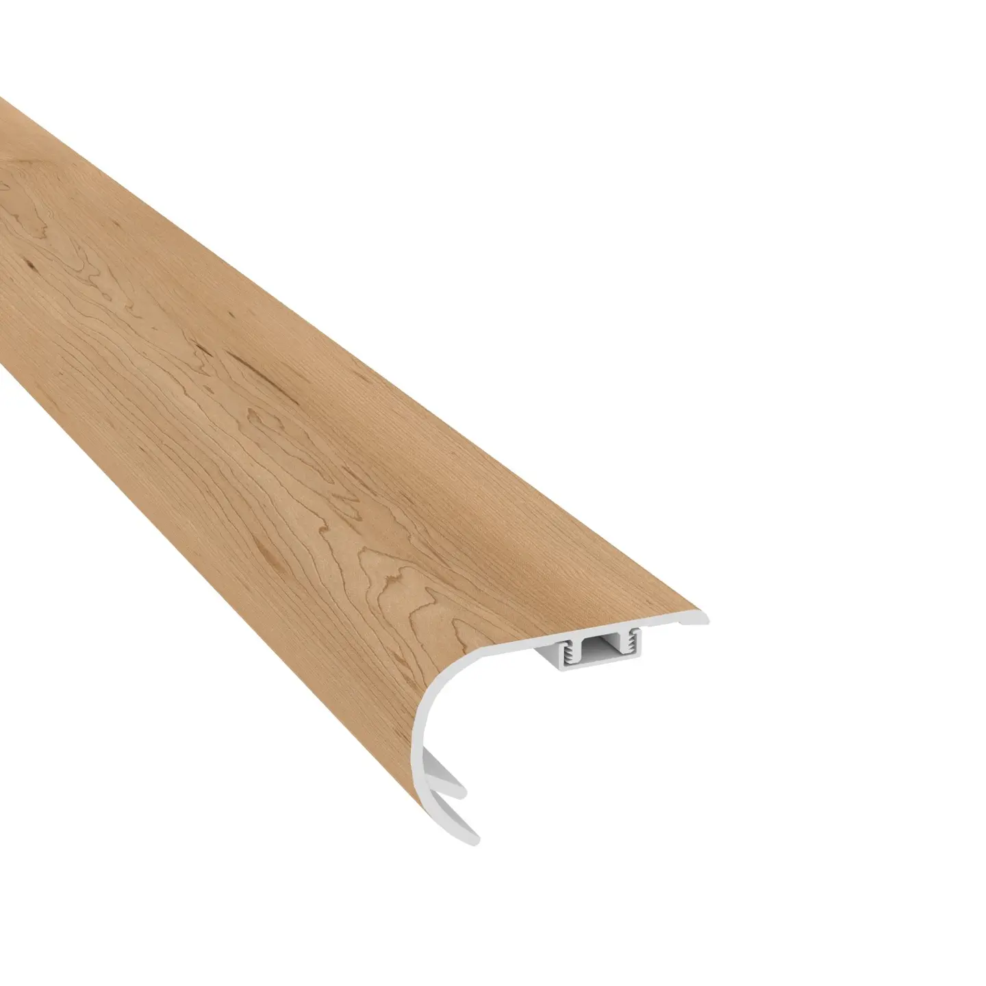 Dana Landing Cali Vinyl overlap stair nosing — color-matched stair edge accessory for floating luxury vinyl plank